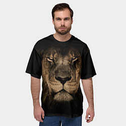 Футболка оверсайз мужская Львиный взгляд, цвет: 3D-принт — фото 2