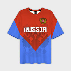Футболка оверсайз мужская Russia Red & Blue, цвет: 3D-принт