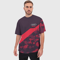 Футболка оверсайз мужская Audi: Red Pixel, цвет: 3D-принт — фото 2
