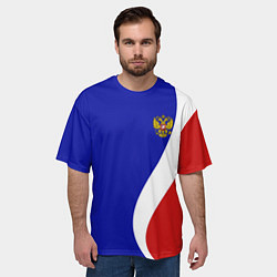 Футболка оверсайз мужская Герб РФ Триколор, цвет: 3D-принт — фото 2