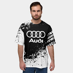 Футболка оверсайз мужская Audi: Black Spray, цвет: 3D-принт — фото 2