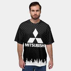 Футболка оверсайз мужская Mitsubishi: Black Side, цвет: 3D-принт — фото 2