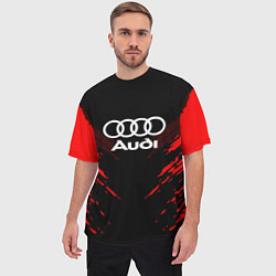 Футболка оверсайз мужская Audi: Red Anger, цвет: 3D-принт — фото 2