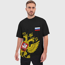 Футболка оверсайз мужская Флаг и Герб России, цвет: 3D-принт — фото 2