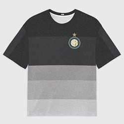 Футболка оверсайз мужская ФК Интер: Серый стиль, цвет: 3D-принт