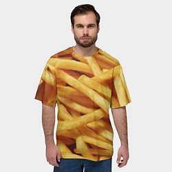 Футболка оверсайз мужская Картофель фри, цвет: 3D-принт — фото 2