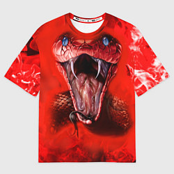 Мужская футболка оверсайз Red Snake