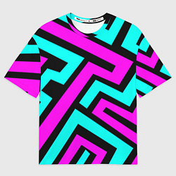 Мужская футболка оверсайз Maze: Violet & Turquoise