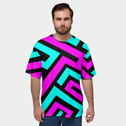 Футболка оверсайз мужская Maze: Violet & Turquoise, цвет: 3D-принт — фото 2