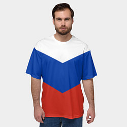 Футболка оверсайз мужская Российский триколор, цвет: 3D-принт — фото 2