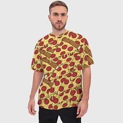 Футболка оверсайз мужская Любитель пиццы, цвет: 3D-принт — фото 2