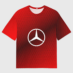Футболка оверсайз мужская Mercedes: Red Carbon, цвет: 3D-принт