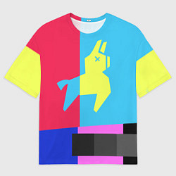 Футболка оверсайз мужская Цветная Лама, цвет: 3D-принт