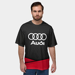 Футболка оверсайз мужская Audi: Grey Carbon, цвет: 3D-принт — фото 2