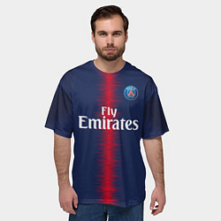 Футболка оверсайз мужская FC PSG: Home 18-19, цвет: 3D-принт — фото 2