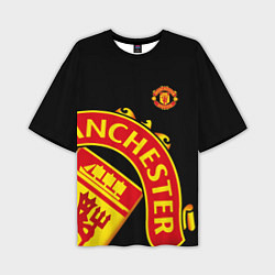 Футболка оверсайз мужская FC Man United: Black Exclusive, цвет: 3D-принт