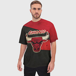 Футболка оверсайз мужская Chicago Bulls: Old Style, цвет: 3D-принт — фото 2