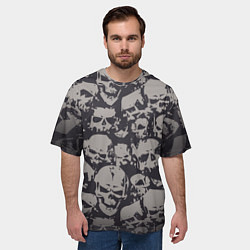 Футболка оверсайз мужская Демонические черепа, цвет: 3D-принт — фото 2