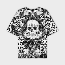 Мужская футболка оверсайз Grunge Skull