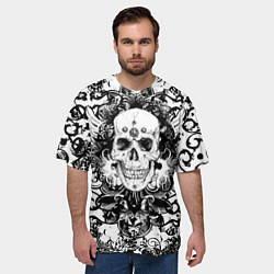 Футболка оверсайз мужская Grunge Skull, цвет: 3D-принт — фото 2