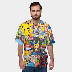 Футболка оверсайз мужская Pokemon Bombing, цвет: 3D-принт — фото 2