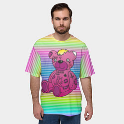 Футболка оверсайз мужская Lil Peep Bear, цвет: 3D-принт — фото 2