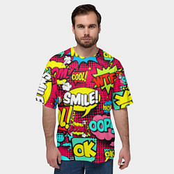 Футболка оверсайз мужская Слова из комиксов, цвет: 3D-принт — фото 2