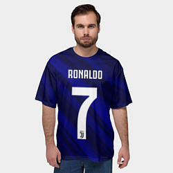Футболка оверсайз мужская Ronaldo 7: Blue Sport, цвет: 3D-принт — фото 2