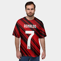 Футболка оверсайз мужская Ronaldo 7: Red Sport, цвет: 3D-принт — фото 2