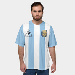 Футболка оверсайз мужская Марадона Аргентина ретро, цвет: 3D-принт — фото 2