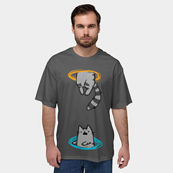 Футболка оверсайз мужская Кот в Портале, цвет: 3D-принт — фото 2