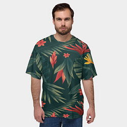 Футболка оверсайз мужская Зеленые тропики, цвет: 3D-принт — фото 2
