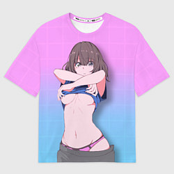 Футболка оверсайз мужская Ahegao Girl, цвет: 3D-принт