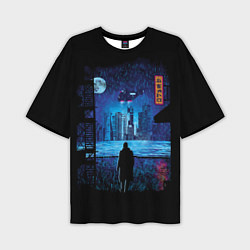 Мужская футболка оверсайз Blade Runner: Dark Night