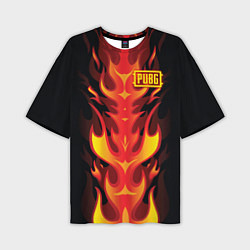Мужская футболка оверсайз PUBG: Hell Flame