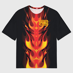Мужская футболка оверсайз PUBG: Hell Flame