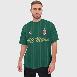 Футболка оверсайз мужская AC Milan: Green Form, цвет: 3D-принт — фото 2