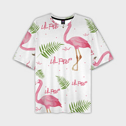 Футболка оверсайз мужская Lil Peep: Pink Flamingo, цвет: 3D-принт