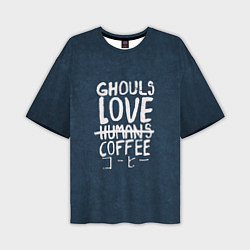 Мужская футболка оверсайз Ghouls Love Coffee