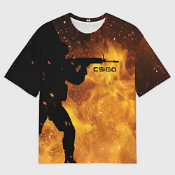 Футболка оверсайз мужская CS:GO Dark Fire, цвет: 3D-принт