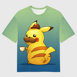 Футболка оверсайз мужская Детектив Пикачу, цвет: 3D-принт