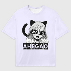Футболка оверсайз мужская Ahegao Waifu, цвет: 3D-принт