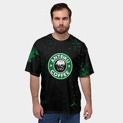Футболка оверсайз мужская Anteiku coffee sturbucks, цвет: 3D-принт — фото 2