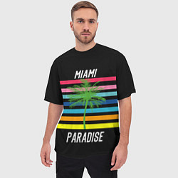 Футболка оверсайз мужская Miami Paradise, цвет: 3D-принт — фото 2