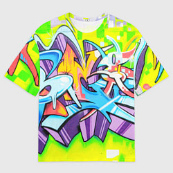 Футболка оверсайз мужская Неоновая кислота, цвет: 3D-принт