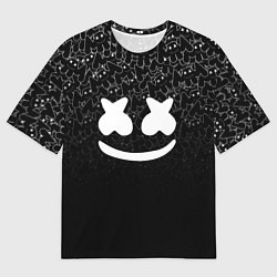 Футболка оверсайз мужская Marshmello Black, цвет: 3D-принт