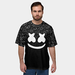 Футболка оверсайз мужская Marshmello Black, цвет: 3D-принт — фото 2