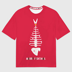 Футболка оверсайз мужская Merry Fishtmas, цвет: 3D-принт