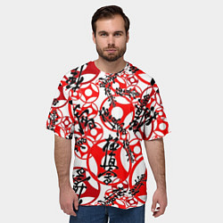 Футболка оверсайз мужская Каратэ киокушинкай - эмблемы, цвет: 3D-принт — фото 2