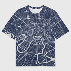 Мужская футболка оверсайз Карта Москвы